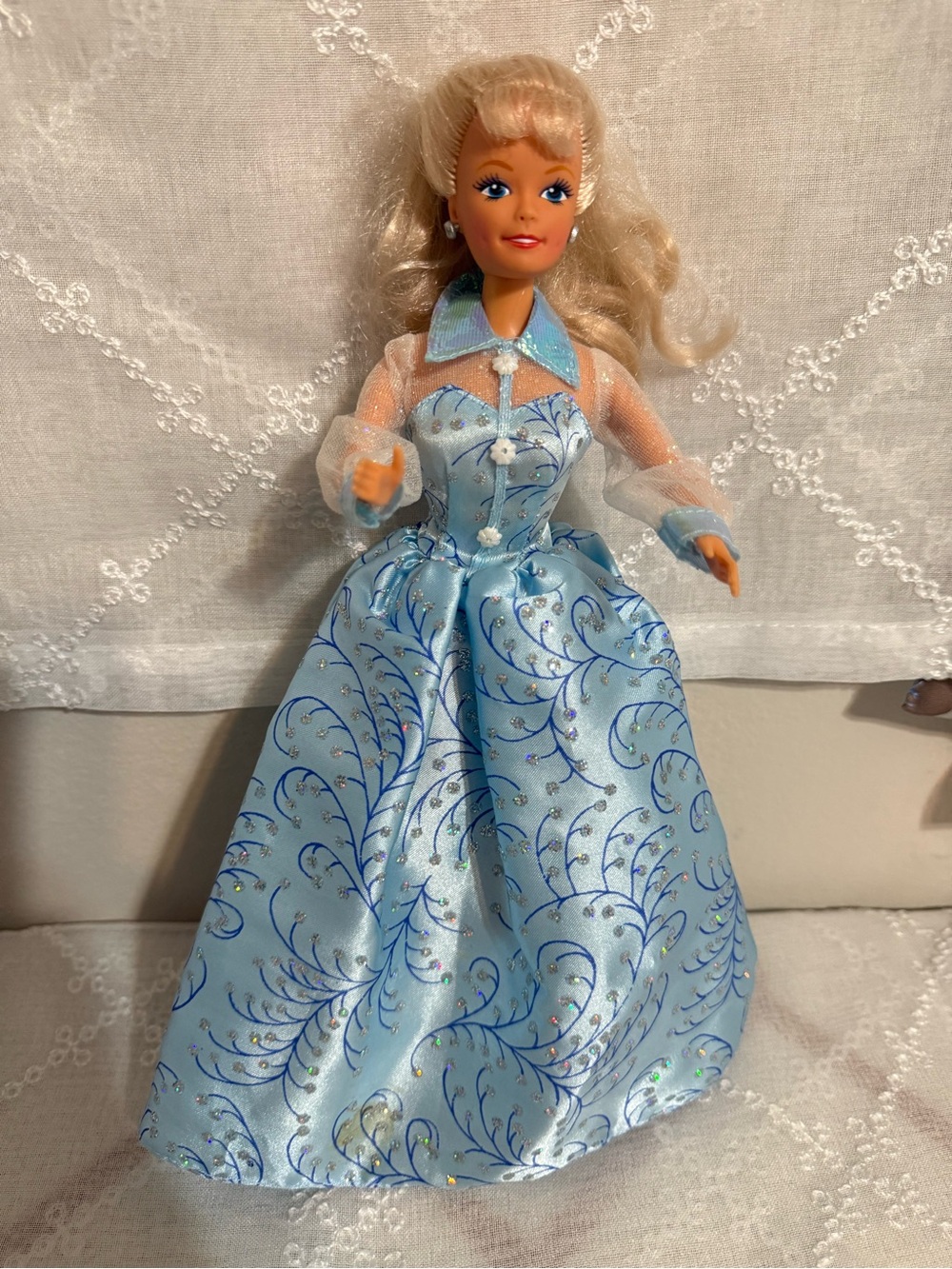 Light Blue Sparkle Ball Gown for Kids